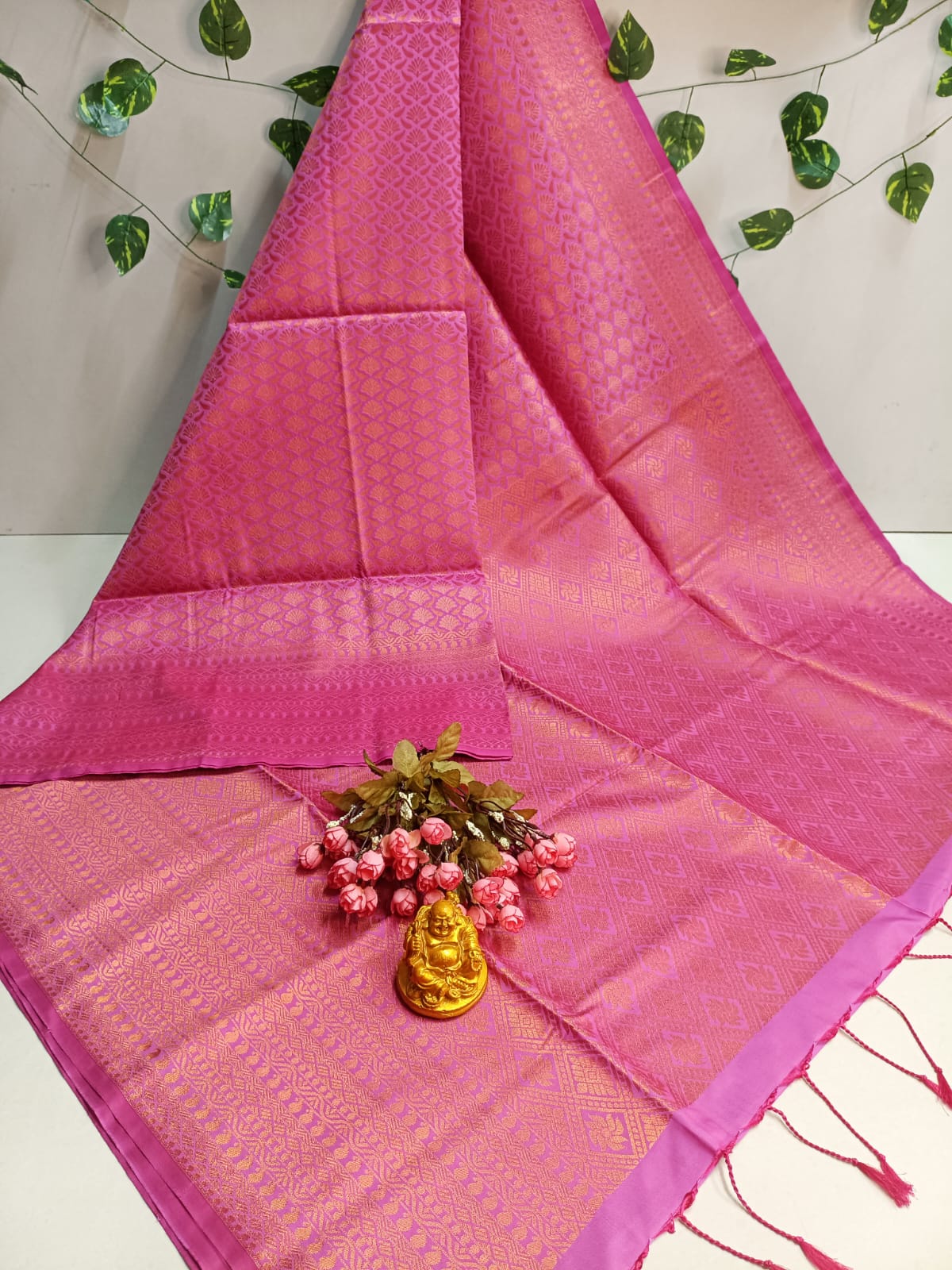 Copper Bridal Embossed Soft Silk Saree