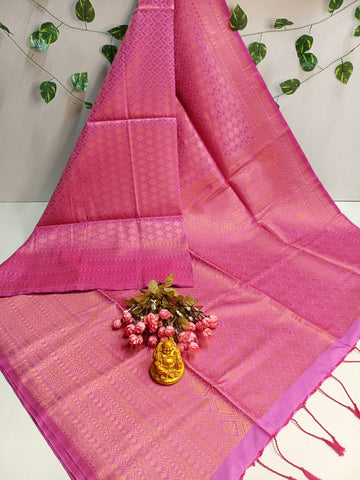 Copper Bridal Embossed Soft Silk Saree