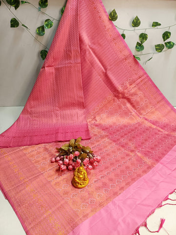 Copper Bridal Embossed Soft Silk Saree
