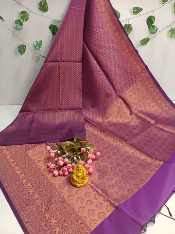 Copper Bridal Embossed Soft Silk Saree