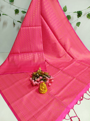 Copper Bridal Embossed Soft Silk Saree