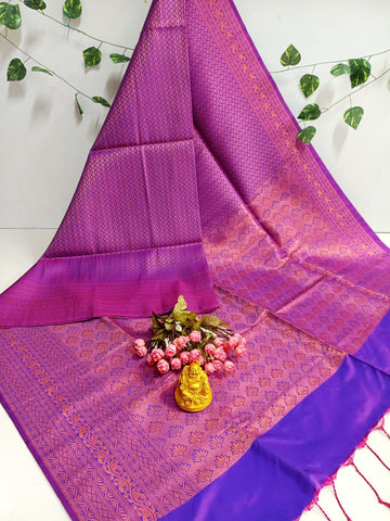 Copper Bridal Embossed Soft Silk Saree