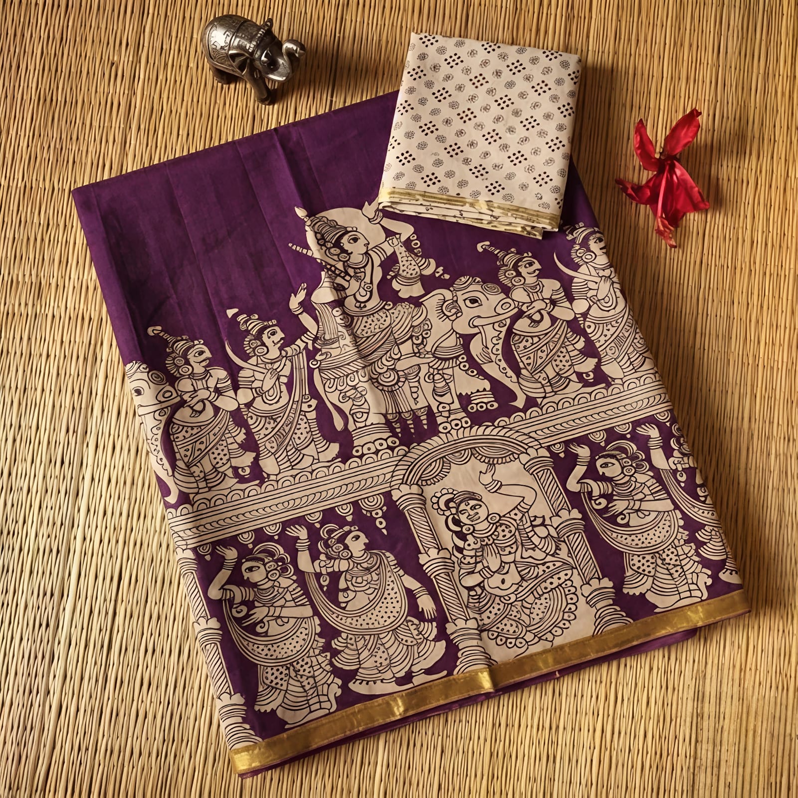 Linen Cotton Kalamkari Saree