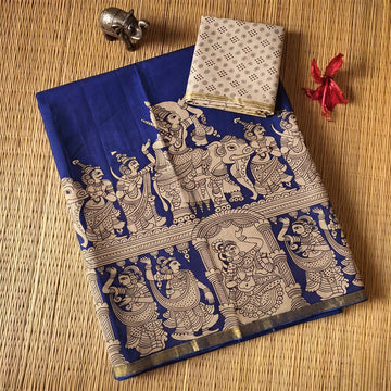 Linen Cotton Kalamkari Saree