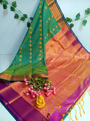 Emerald Grace Kanjivaram Soft Silk Saree