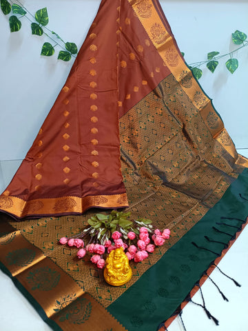 Emerald Grace Kanjivaram Soft Silk Saree