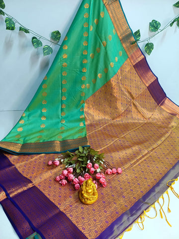 Emerald Grace Kanjivaram Soft Silk Saree