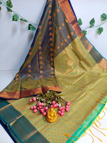 Emerald Grace Kanjivaram Soft Silk Saree
