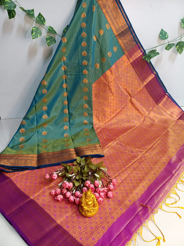 Emerald Grace Kanjivaram Soft Silk Saree