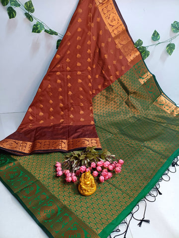 Emerald Grace Kanjivaram Soft Silk Saree