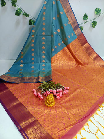 Emerald Grace Kanjivaram Soft Silk Saree