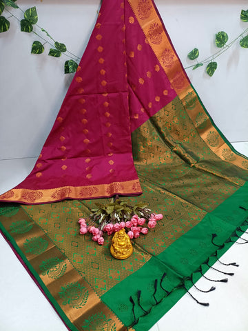 Emerald Grace Kanjivaram Soft Silk Saree