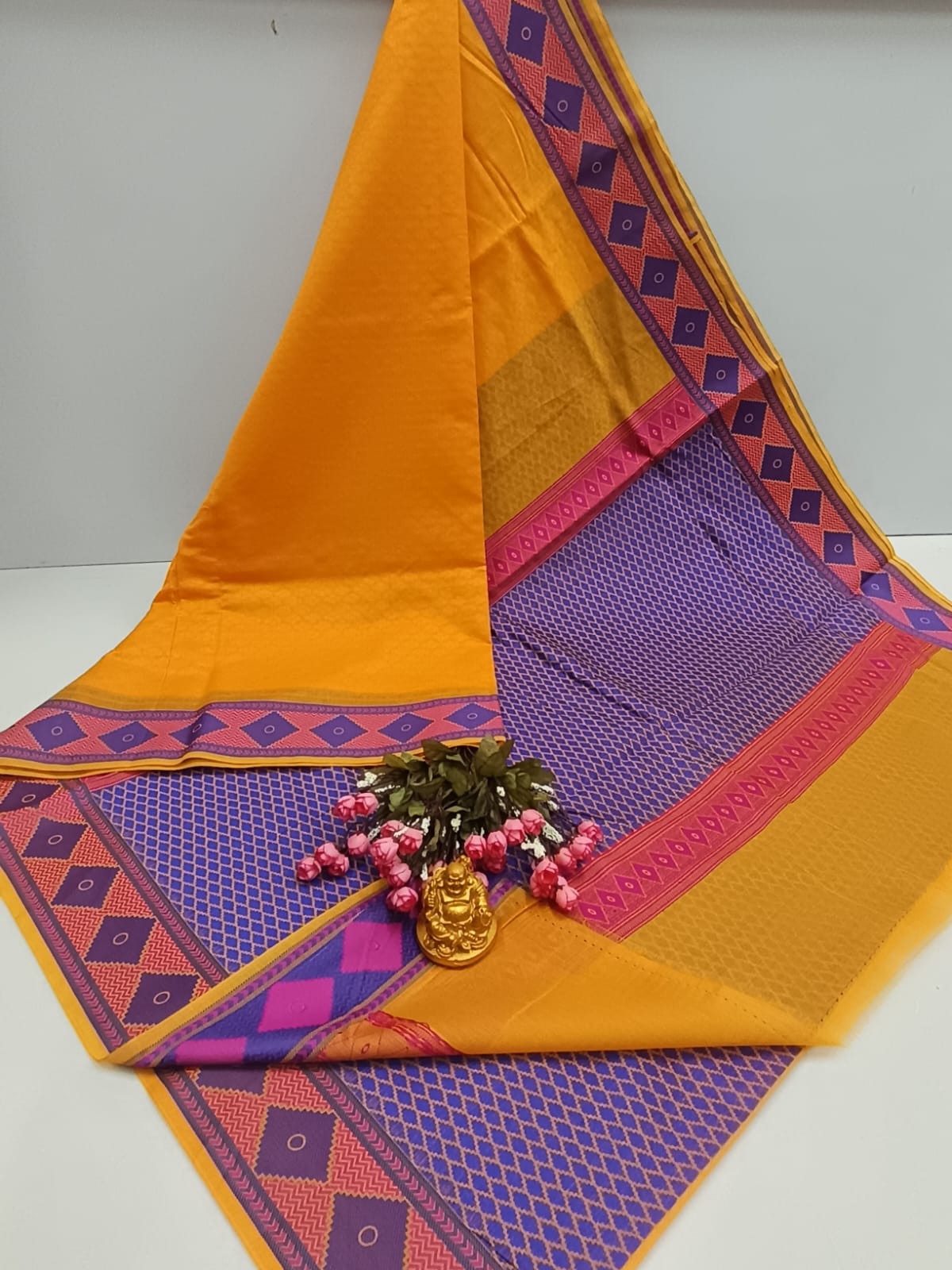 Diamond Meena Kotta Embossed Cotton Saree