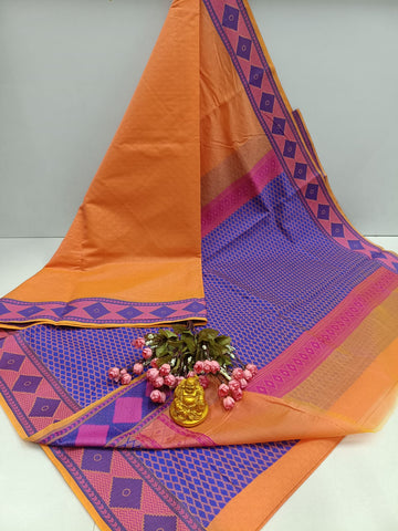 Diamond Meena Kotta Embossed Cotton Saree