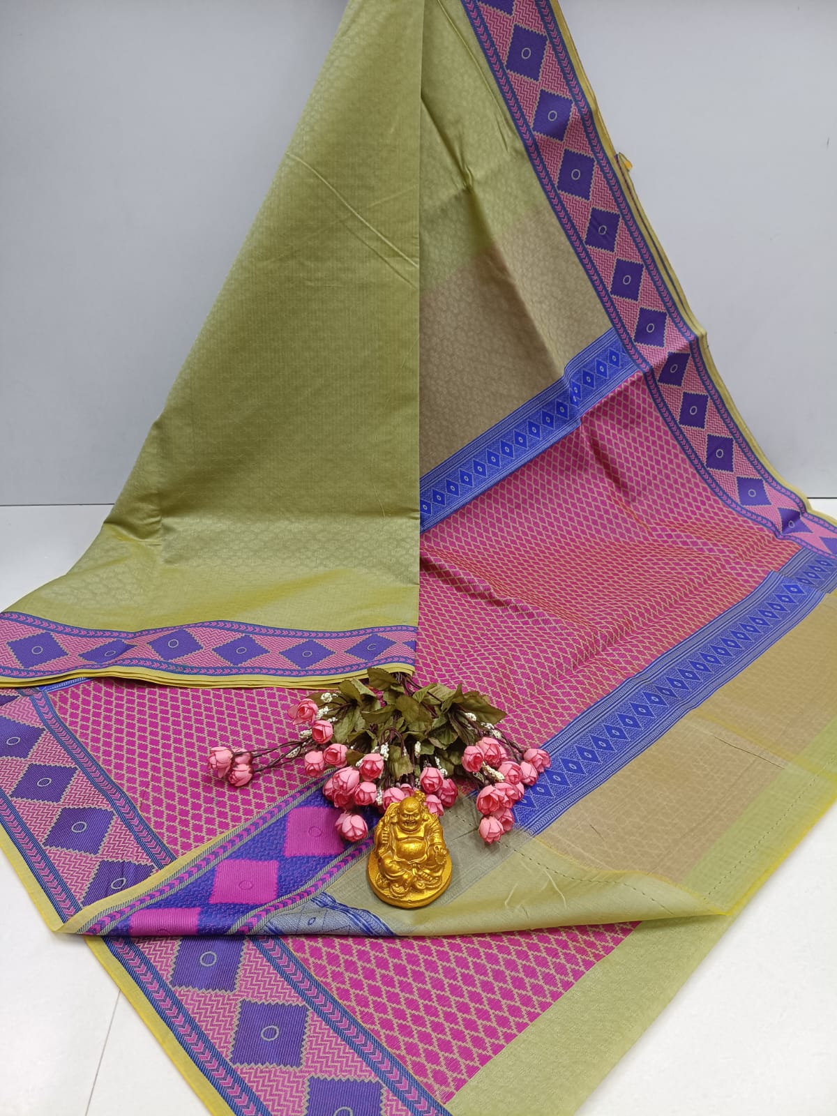 Diamond Meena Kotta Embossed Cotton Saree