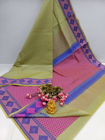 Diamond Meena Kotta Embossed Cotton Saree