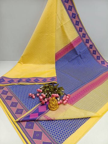 Diamond Meena Kotta Embossed Cotton Saree