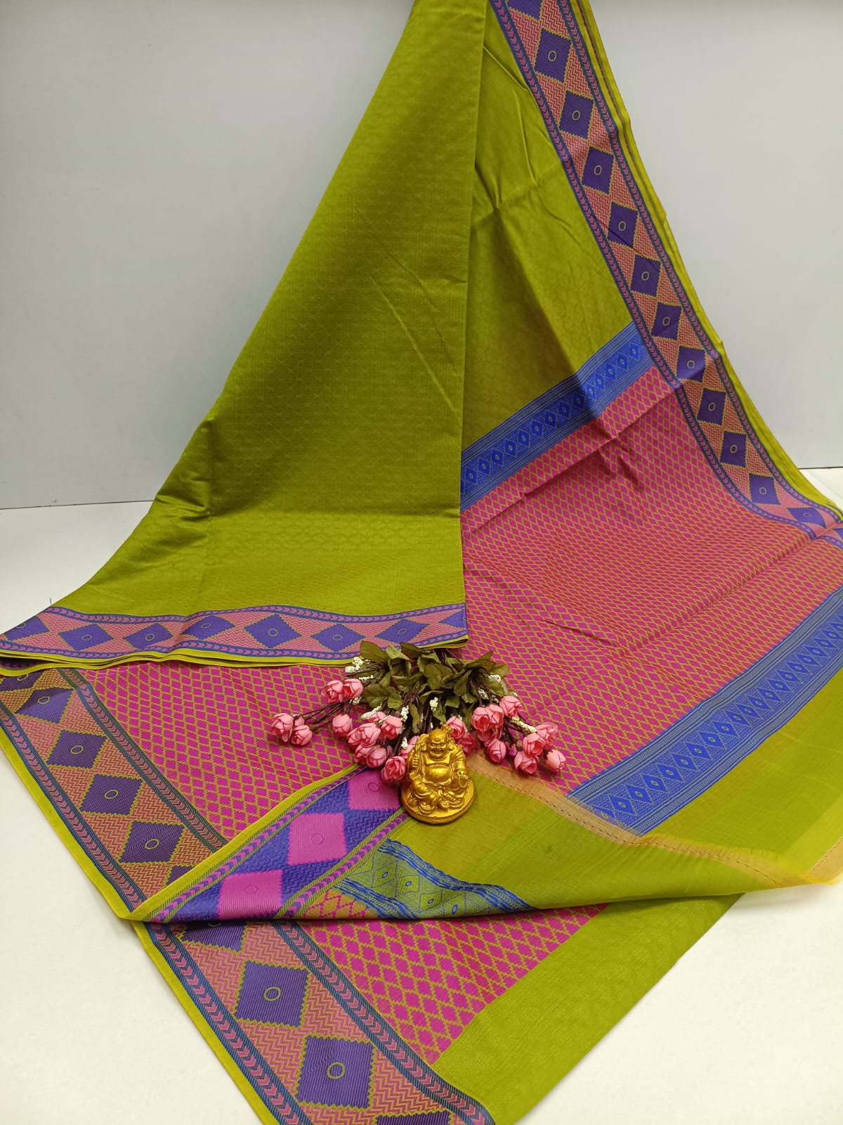 Diamond Meena Kotta Embossed Cotton Saree