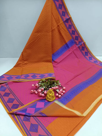 Diamond Meena Kotta Embossed Cotton Saree