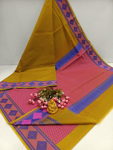 Diamond Meena Kotta Embossed Cotton Saree