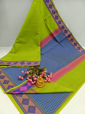 Diamond Meena Kotta Embossed Cotton Saree