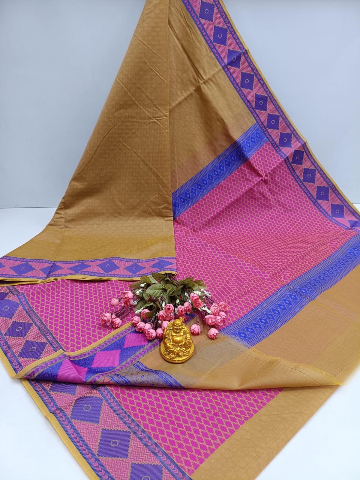 Diamond Meena Kotta Embossed Cotton Saree