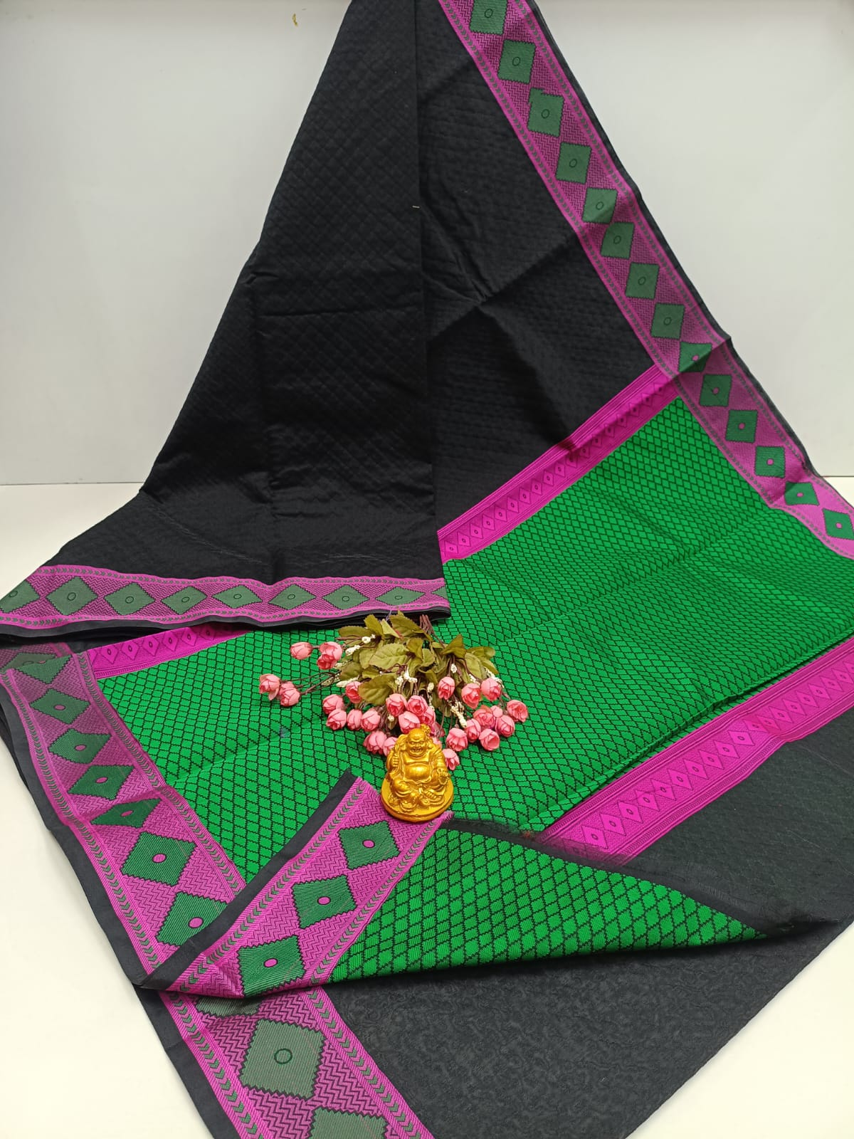 Diamond Meena Kotta Embossed Cotton Saree