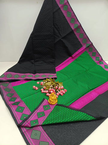 Diamond Meena Kotta Embossed Cotton Saree
