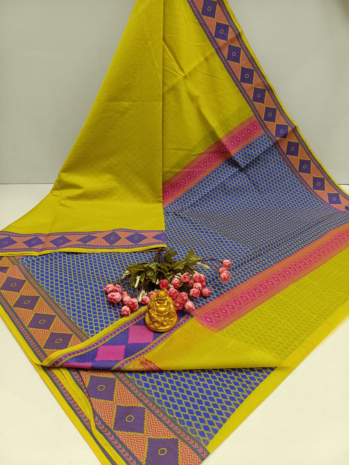 Diamond Meena Kotta Embossed Cotton Saree