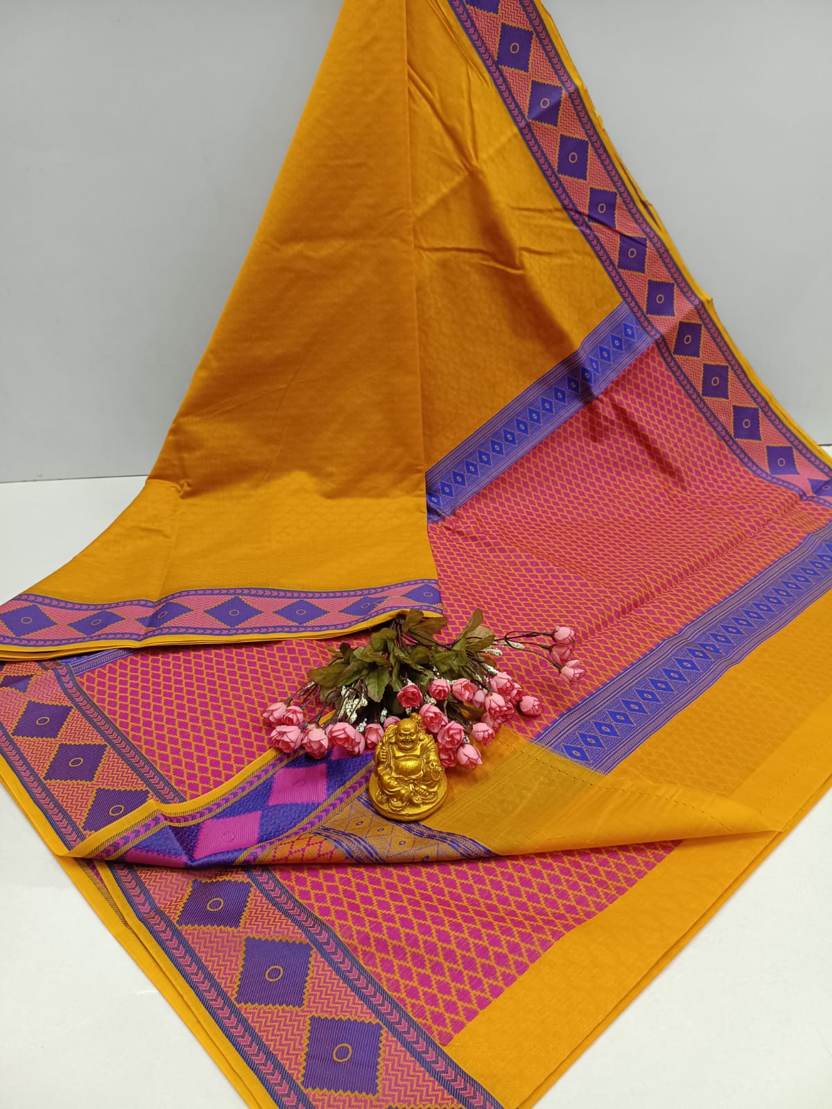 Diamond Meena Kotta Embossed Cotton Saree