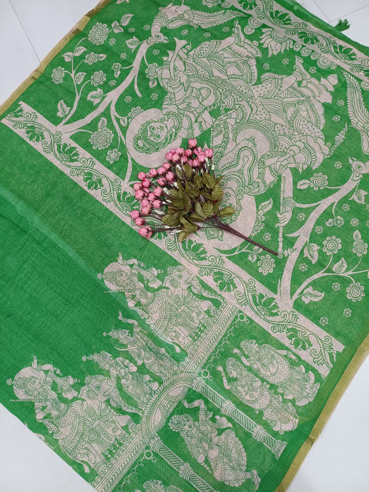 Linen Cotton Kalamkari Saree