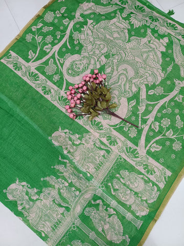 Linen Cotton Kalamkari Saree