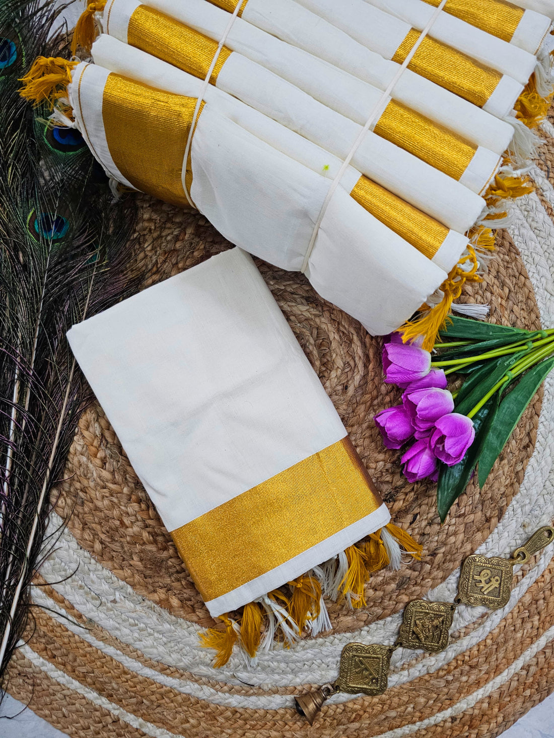 Fancy Border Kerala Cotton Onam Saree