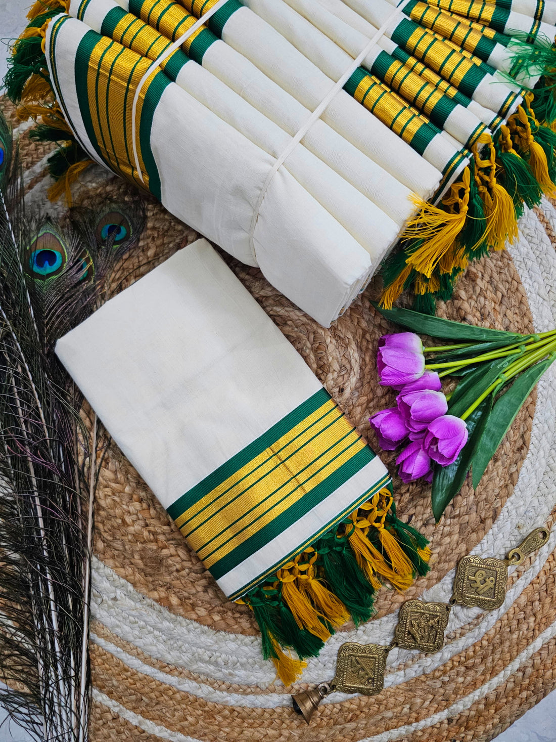 Fancy Border Kerala Cotton Onam Saree