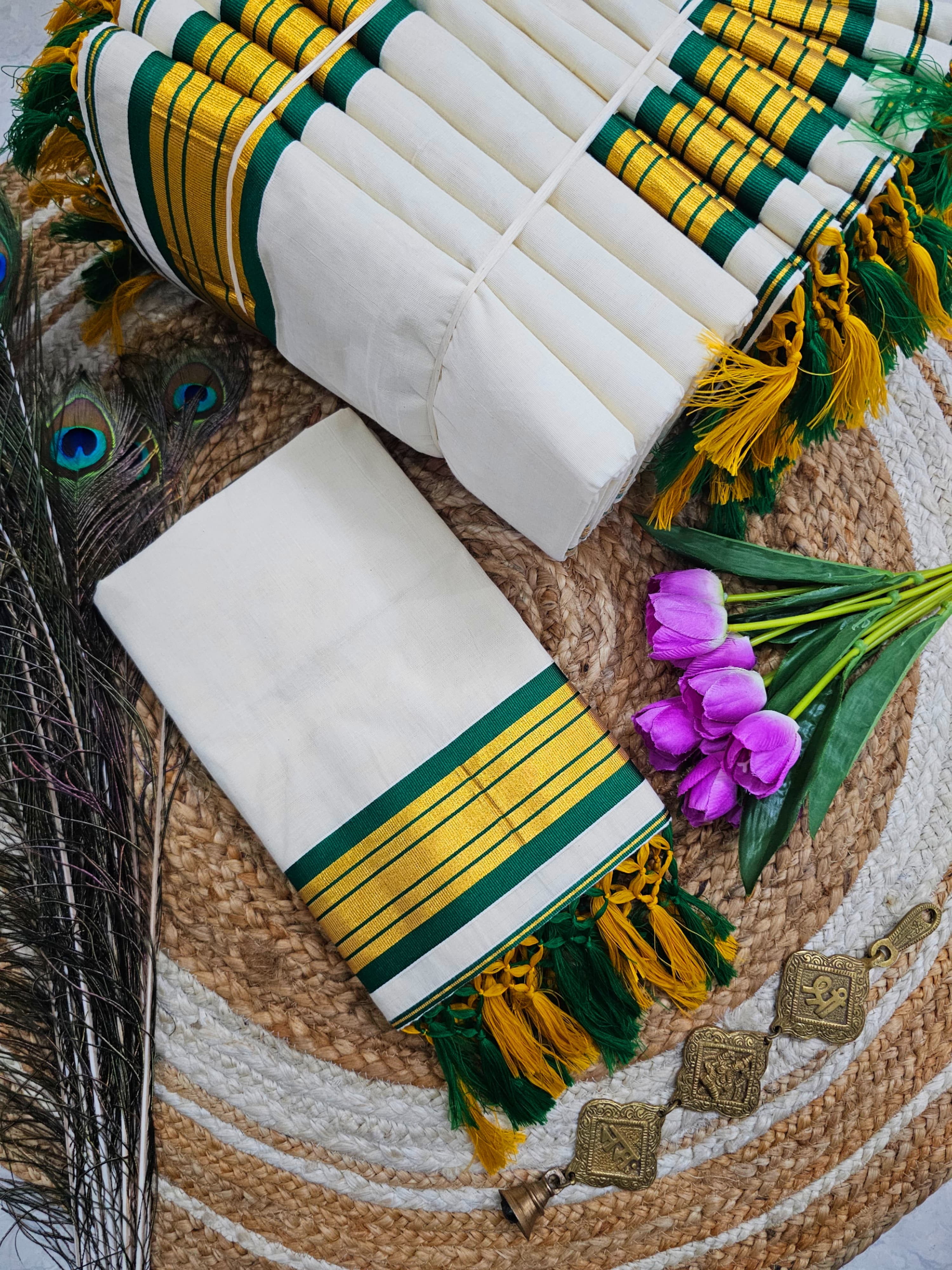 Fancy Border Kerala Cotton Onam Saree