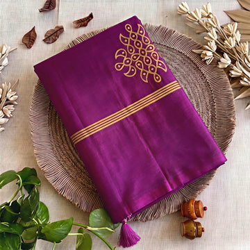 Premium Soft Silk Kolam Design Saree