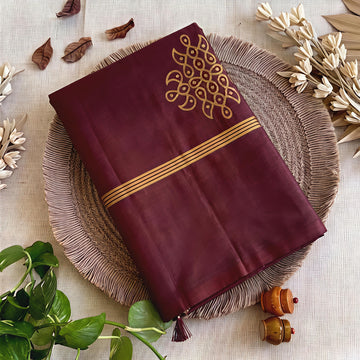 Premium Soft Silk Kolam Design Saree