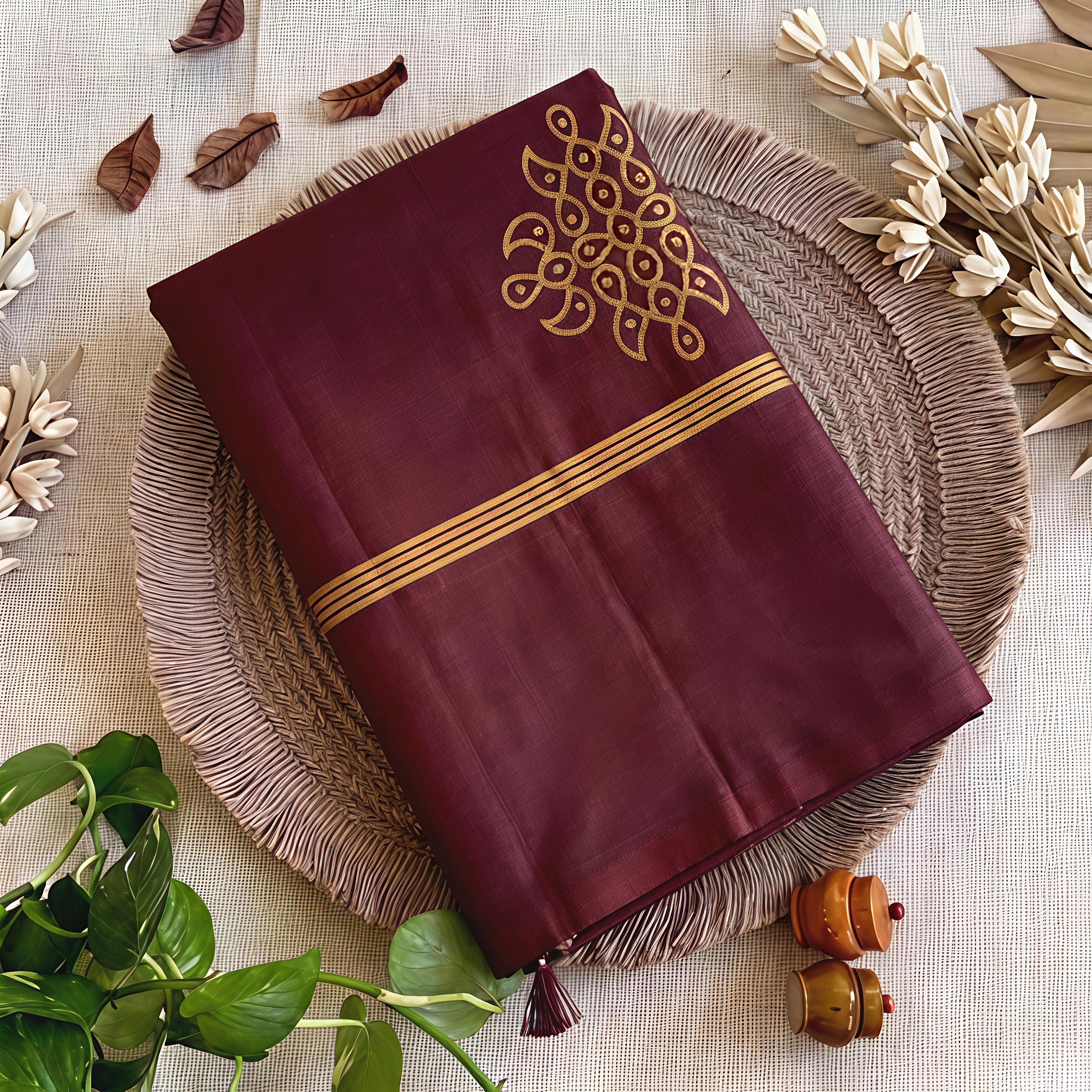 Premium Soft Silk Kolam Design Saree