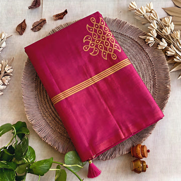 Premium Soft Silk Kolam Design Saree