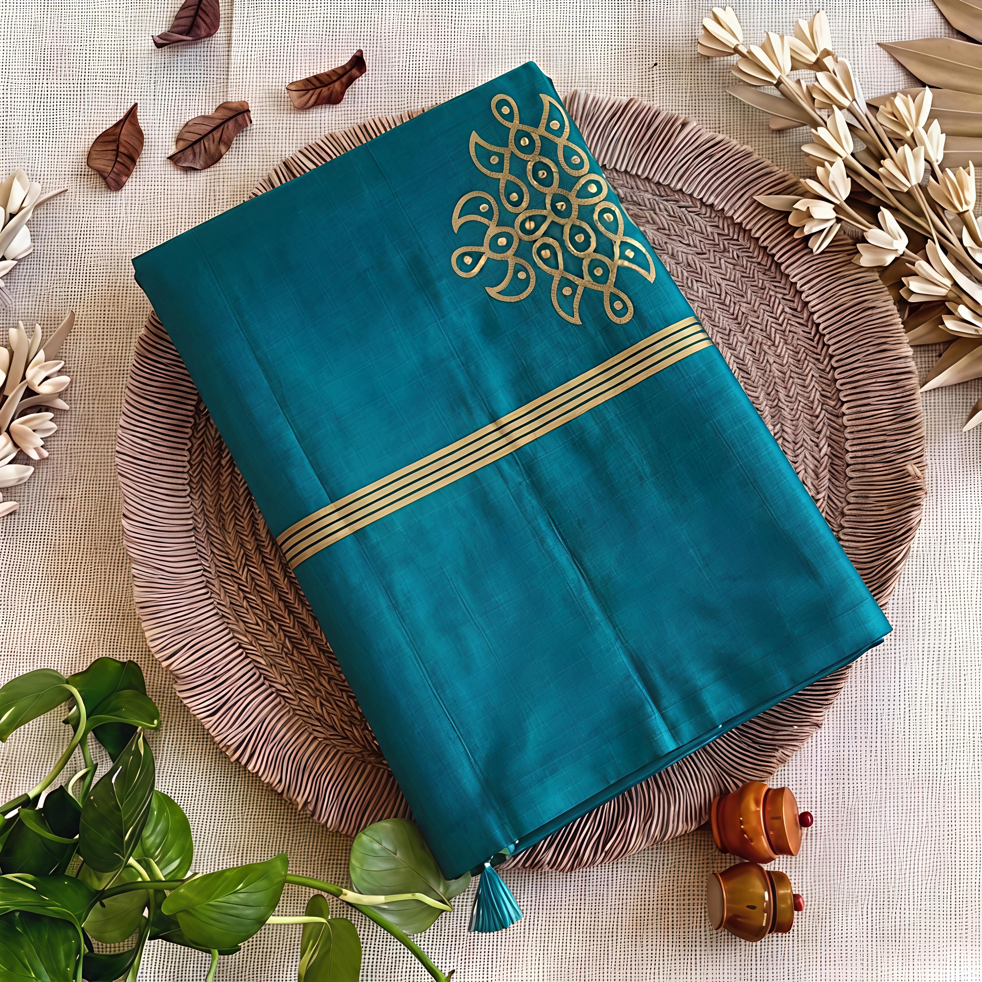 Premium Soft Silk Kolam Design Saree