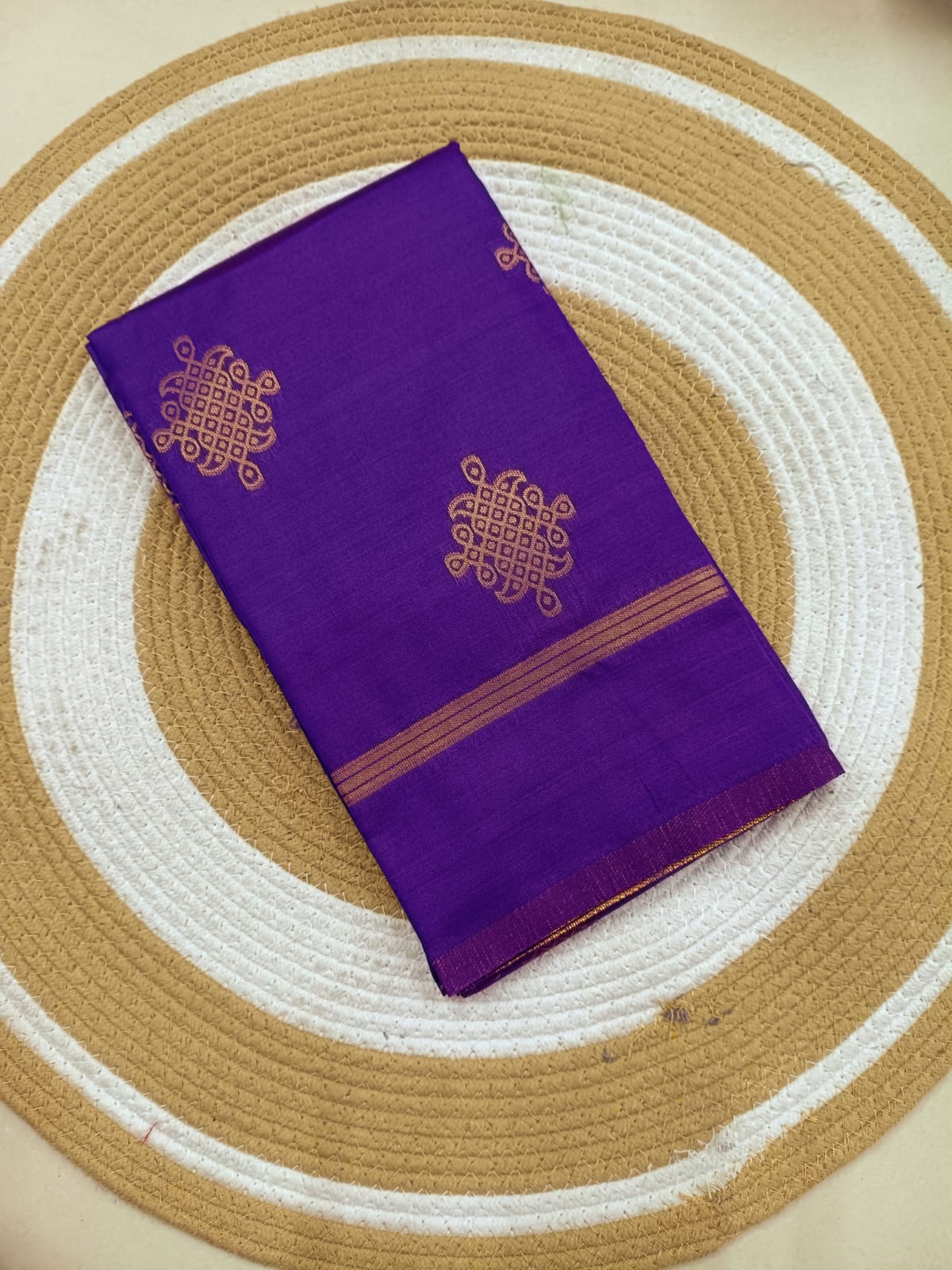 Premium Soft Silk Kolam Design Saree