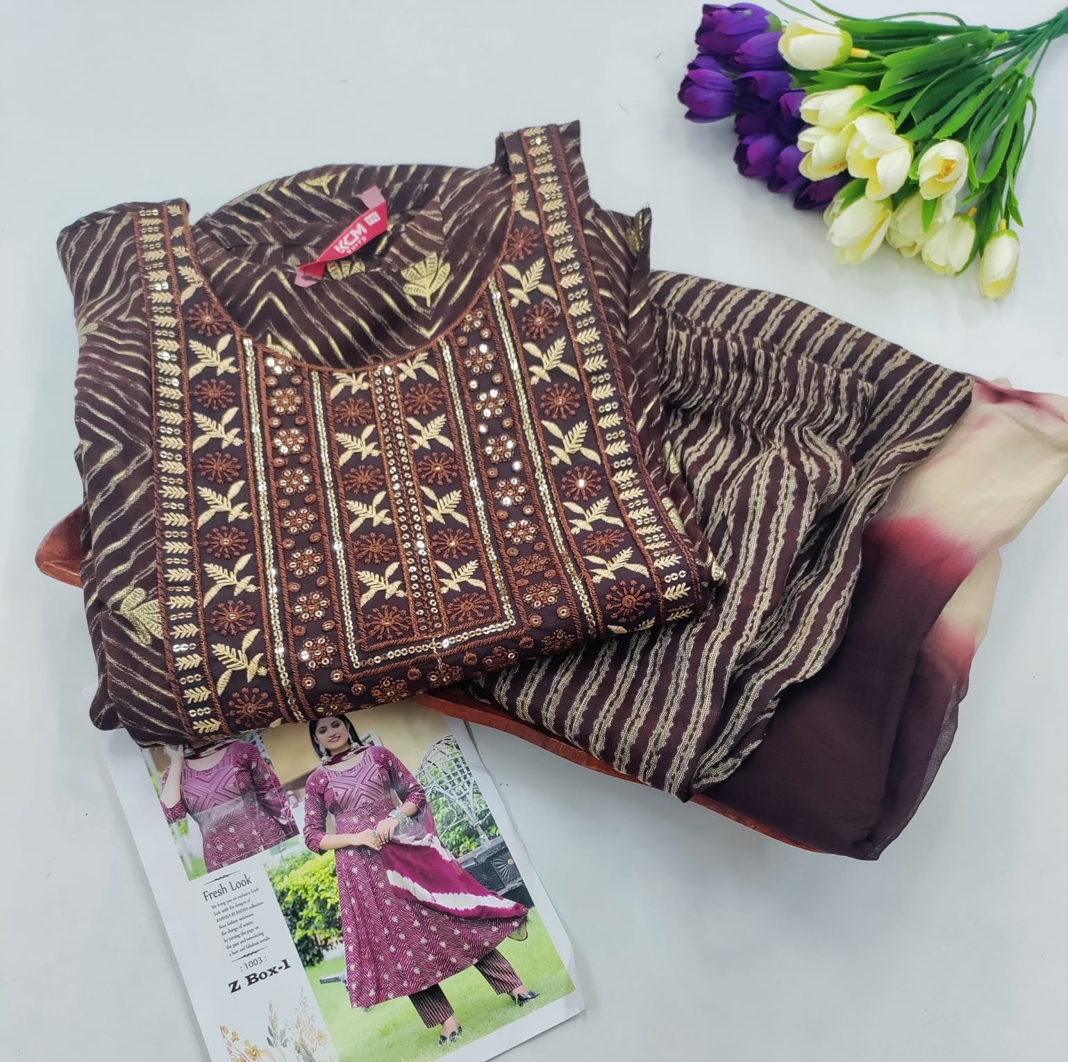 Premium Embroidered Cotton Chudidhar Set