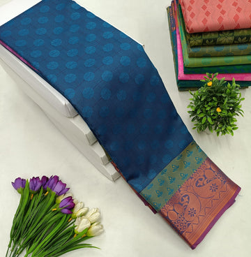 Anvika 2D Emboss Soft Silk Saree