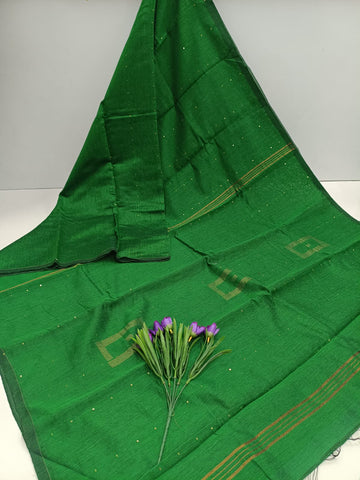 Silk Cotton Sequins Work Saree