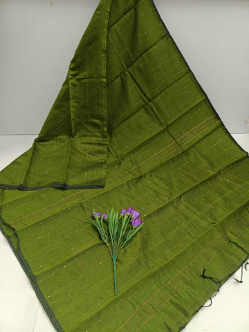 Silk Cotton Sequins Work Saree