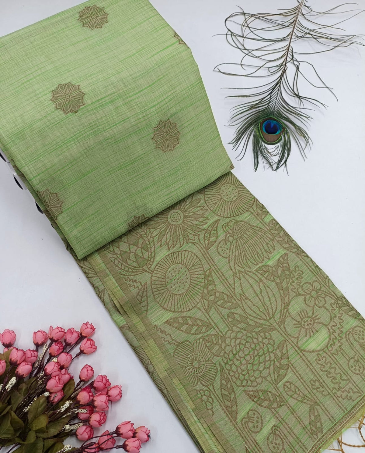 Premium Slub Jute Cotton Saree
