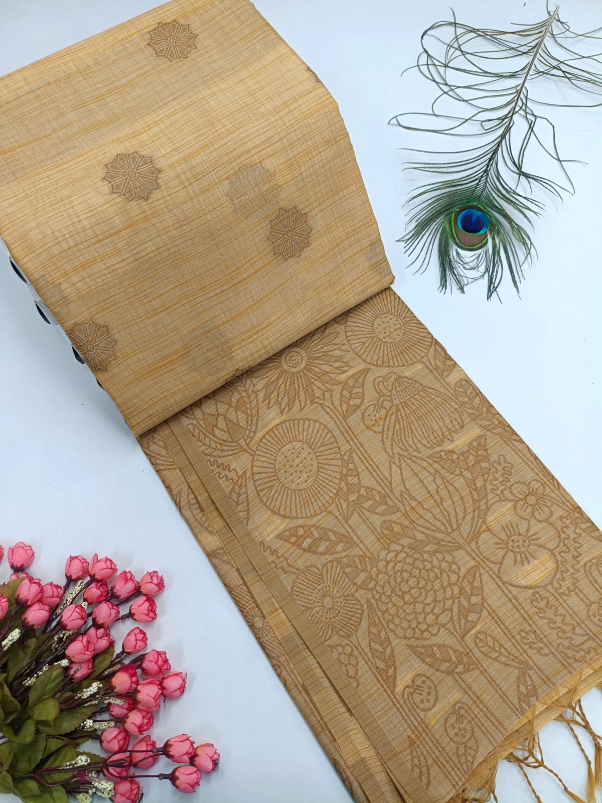 Premium Slub Jute Cotton Saree