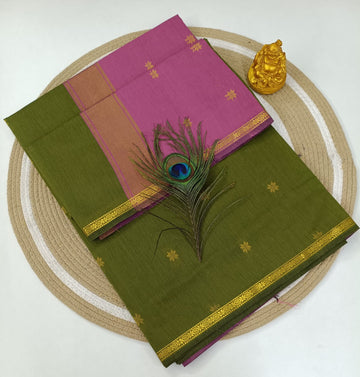 CHUTNI GREEN Maheswari Silk Cotton Saree