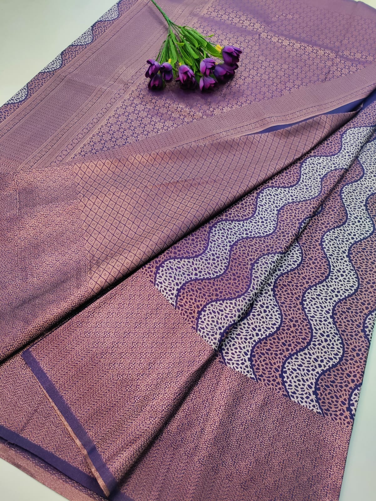 Royal Blue Majesty – Unique Design Silk Wedding Saree