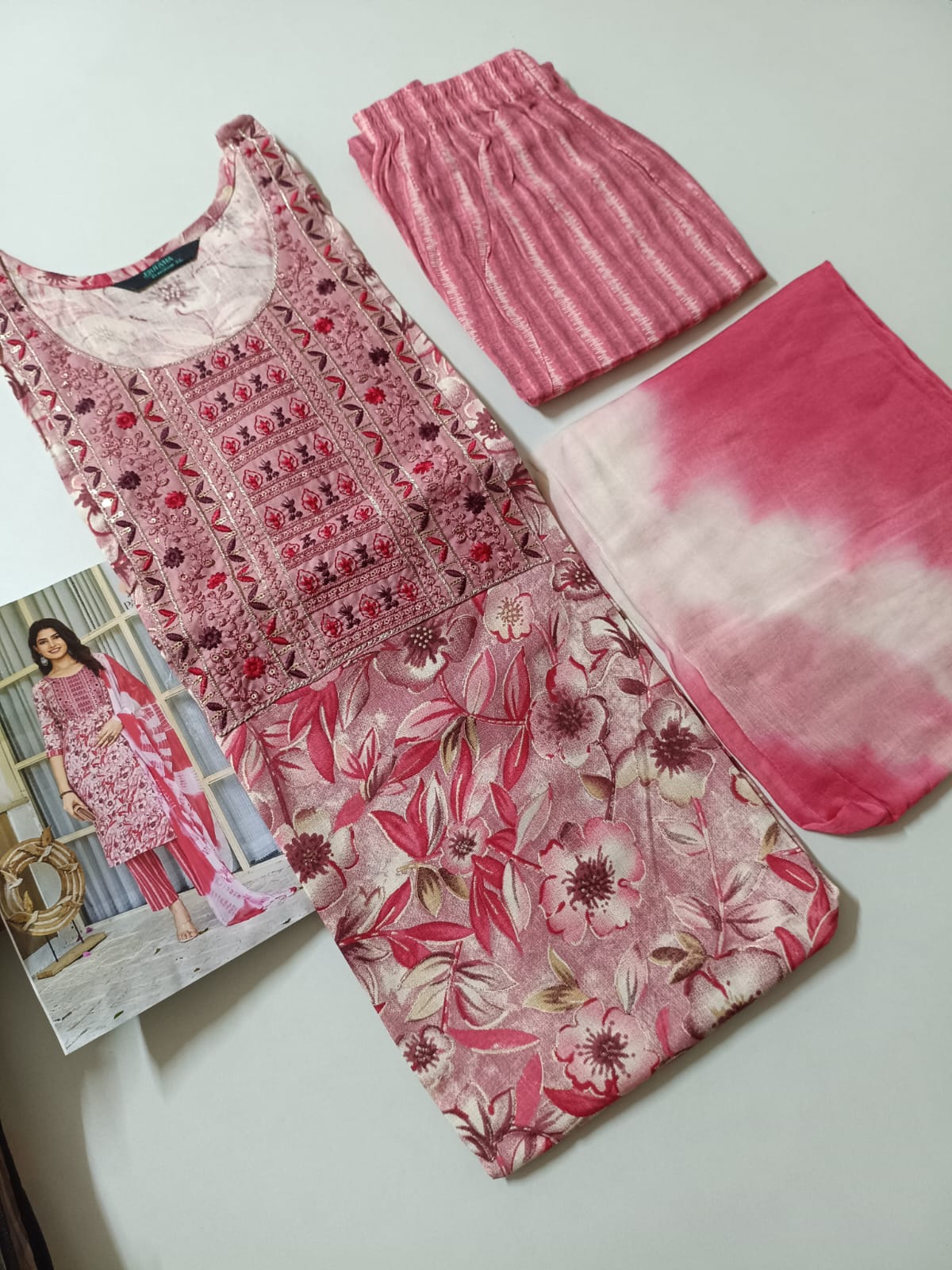 Embroidered Cotton Chudidhar Set